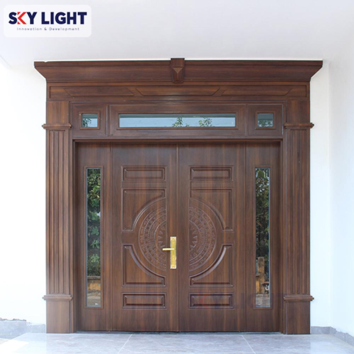 Cửa thép vân gỗ Sky Light – Giải pháp bền vững cho công trình công cộng