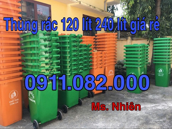 Thùng rác nhựa nắp kín giá sỉ lẻ- thùng rác 120l 240l 660l giá rẻ tại đồng nai- lh 0911.082.000