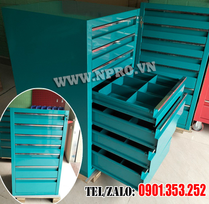 Tủ 7 ngăn đựng vật tư đồ nghề, tủ linh kiện 7 ngăn