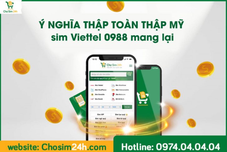 Sim số đẹp Viettel 0988 - SONG PHÁT TIỀN TÀI
