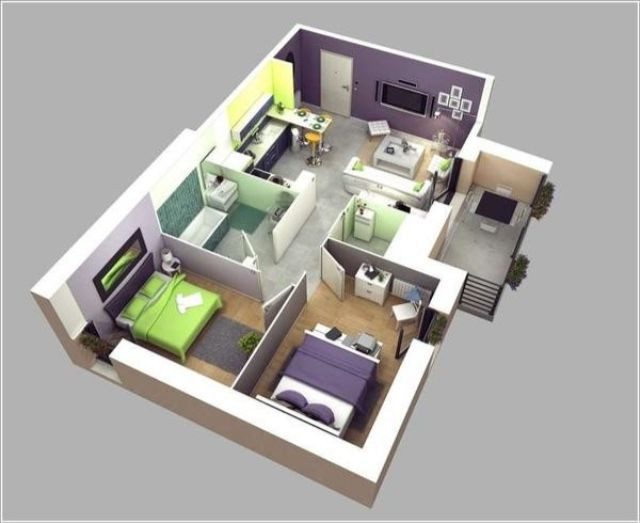 Top 15 mẫu thiết kế nội thất chung cư 50m2 2 phòng ngủ có thiết kế thông minh nhất 2021