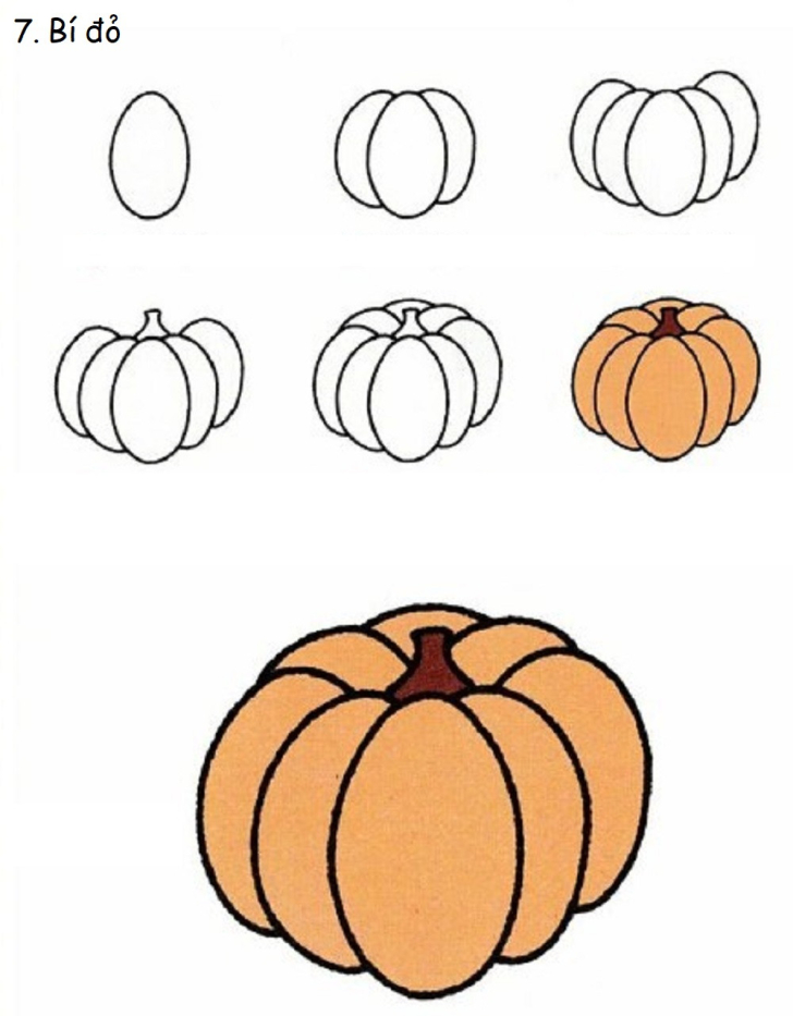 Dạy bé vẽ hình đơn giản - Các loại rau củ quả - hình ảnh 17