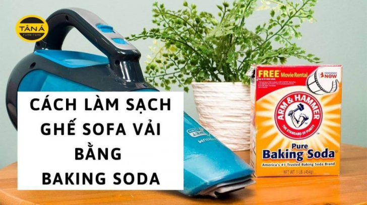 Làm sạch ghế sofa vải bằng baking soda