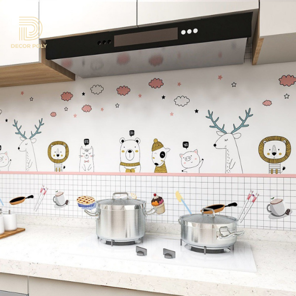 Decal Giấy Dán Tường Chống Dầu Mỡ, Chịu Nhiệt Tốt